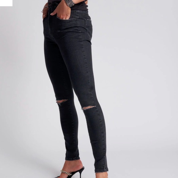 REVOLVE One x OneTeaspoon High Waist Freebird II Black Stretch Skinny Jeans 30 - Picture 4 of 7